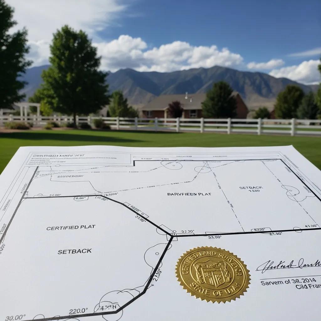 Certified land survey plat showcasing property boundaries in Salem, Utah