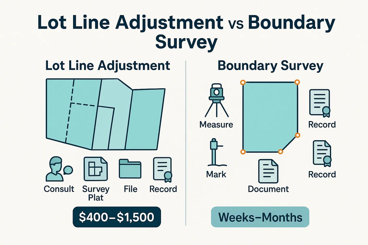 Lot Line Adjustment vs Boundary Survey