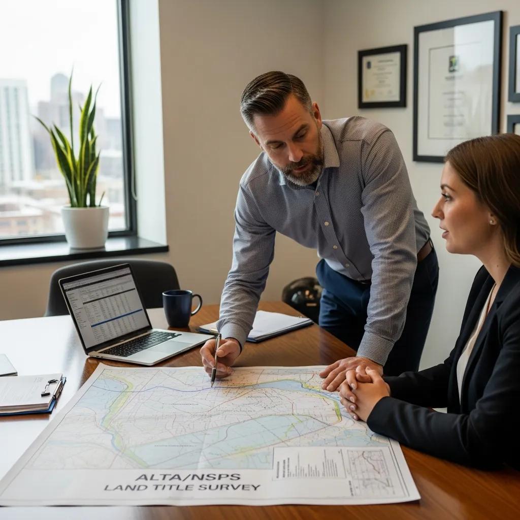 Property owner and land surveyor discussing scope and cost for an ALTA survey