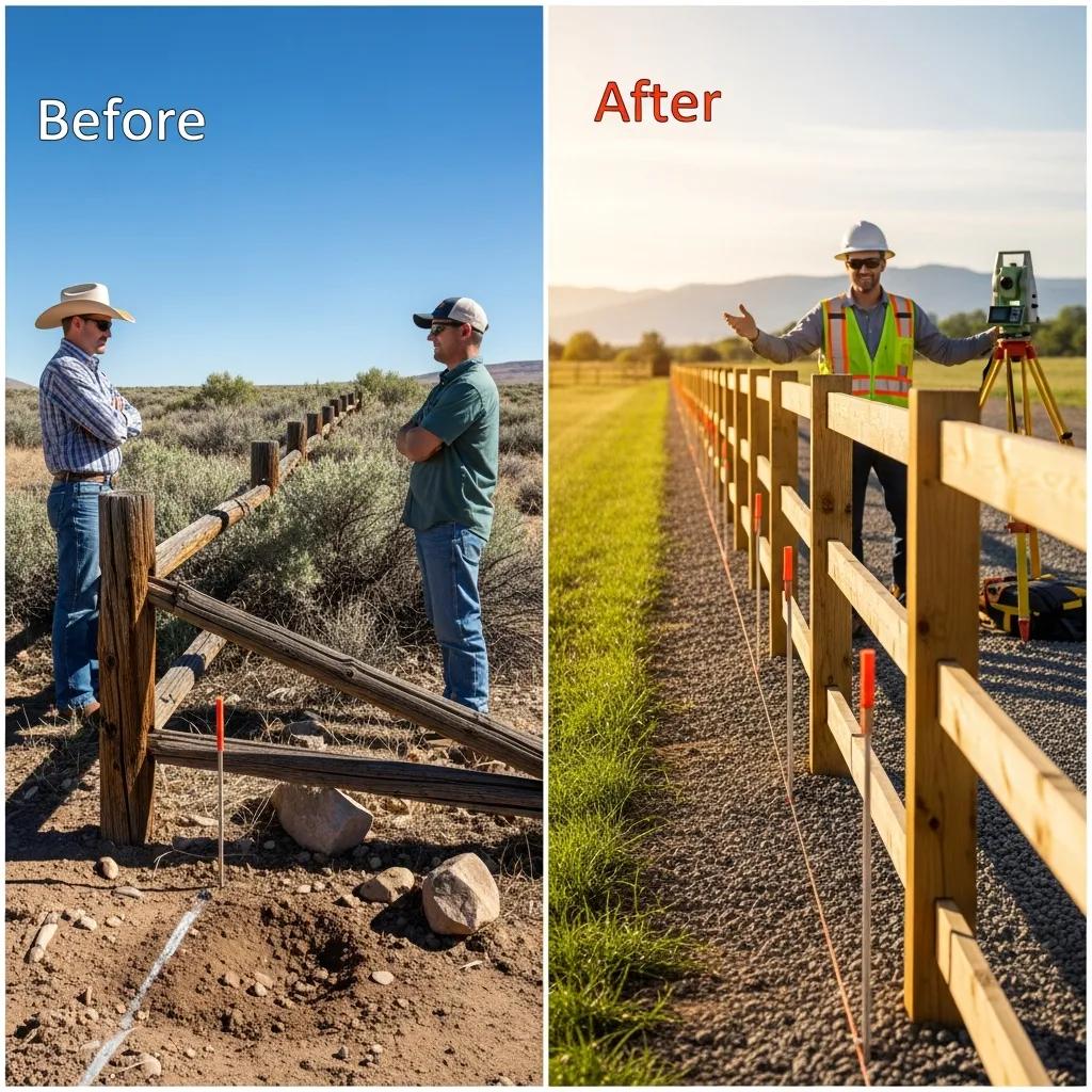 Before and after images of successful property boundary restoration in Utah